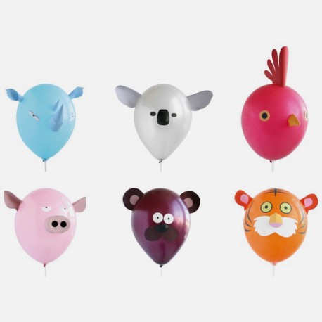 6 ballons animaux - A décorer soi mème - objet anniversaire, objet original  et insolite