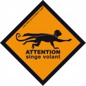 Sticker - Attention singe volant
